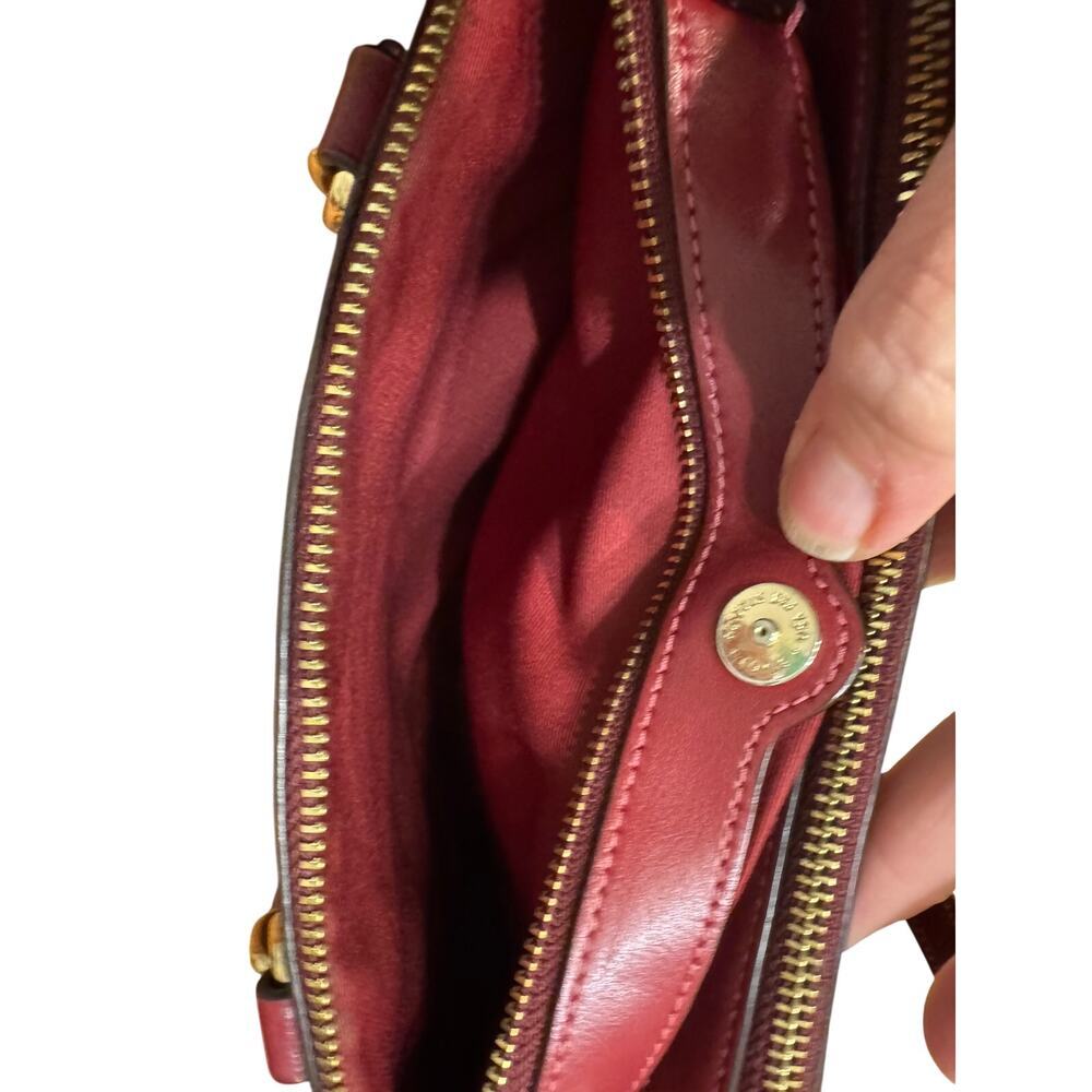Coach Mini Brooke Carryall satchel signature canvas cherry red/burgundy detail - Picture 5 of 8